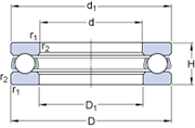 Immagine per la categoria Cuscinetti assiali a sfere, a semplice effetto